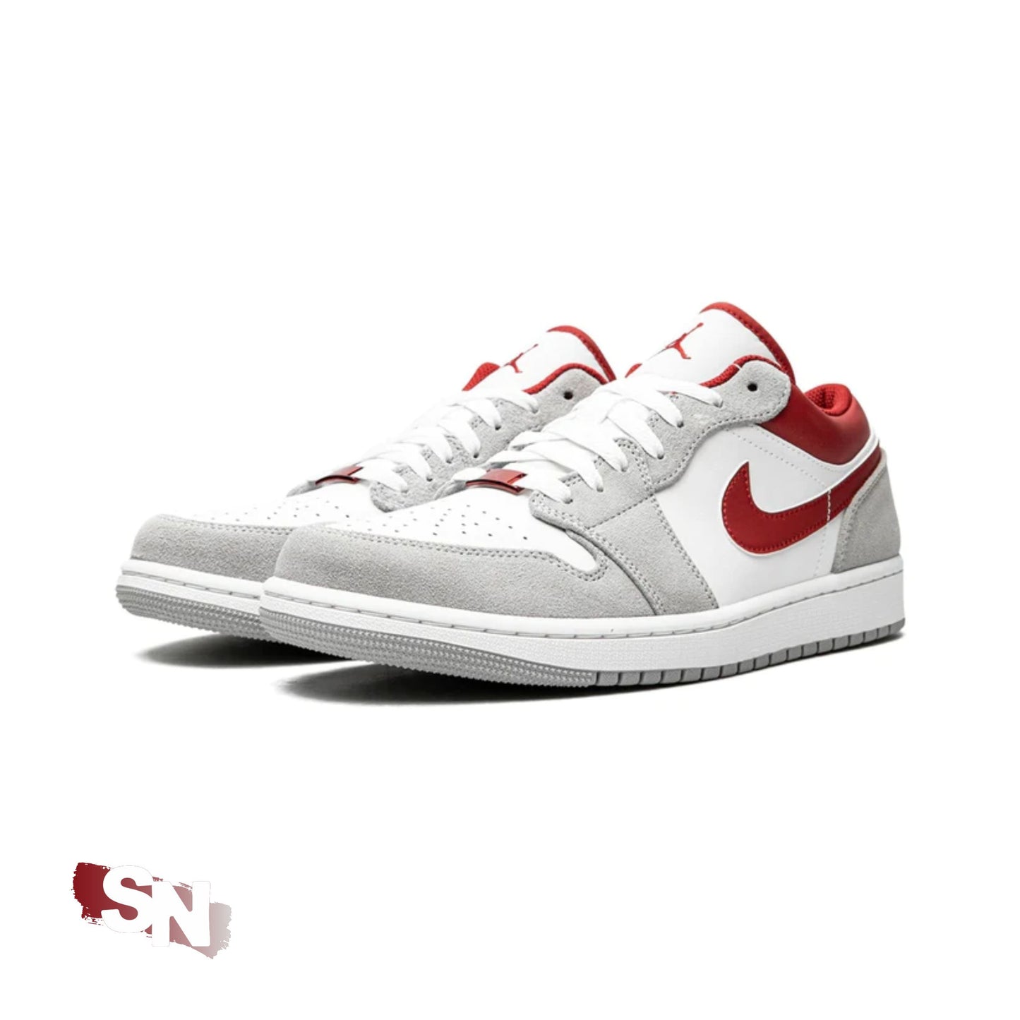 Custom Air Jordan 1 Low Light Smoke Grey Red | Unisex