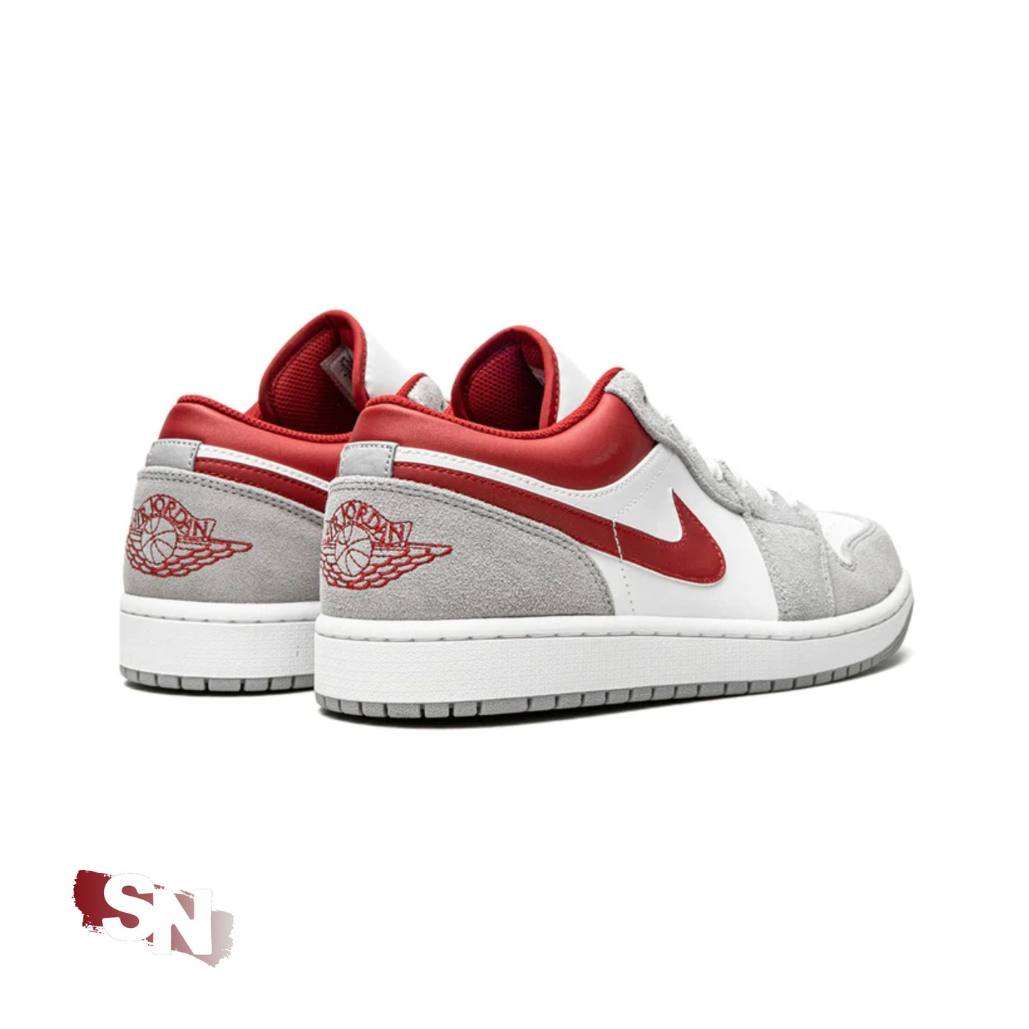 Custom Air Jordan 1 Low Light Smoke Grey Red | Unisex