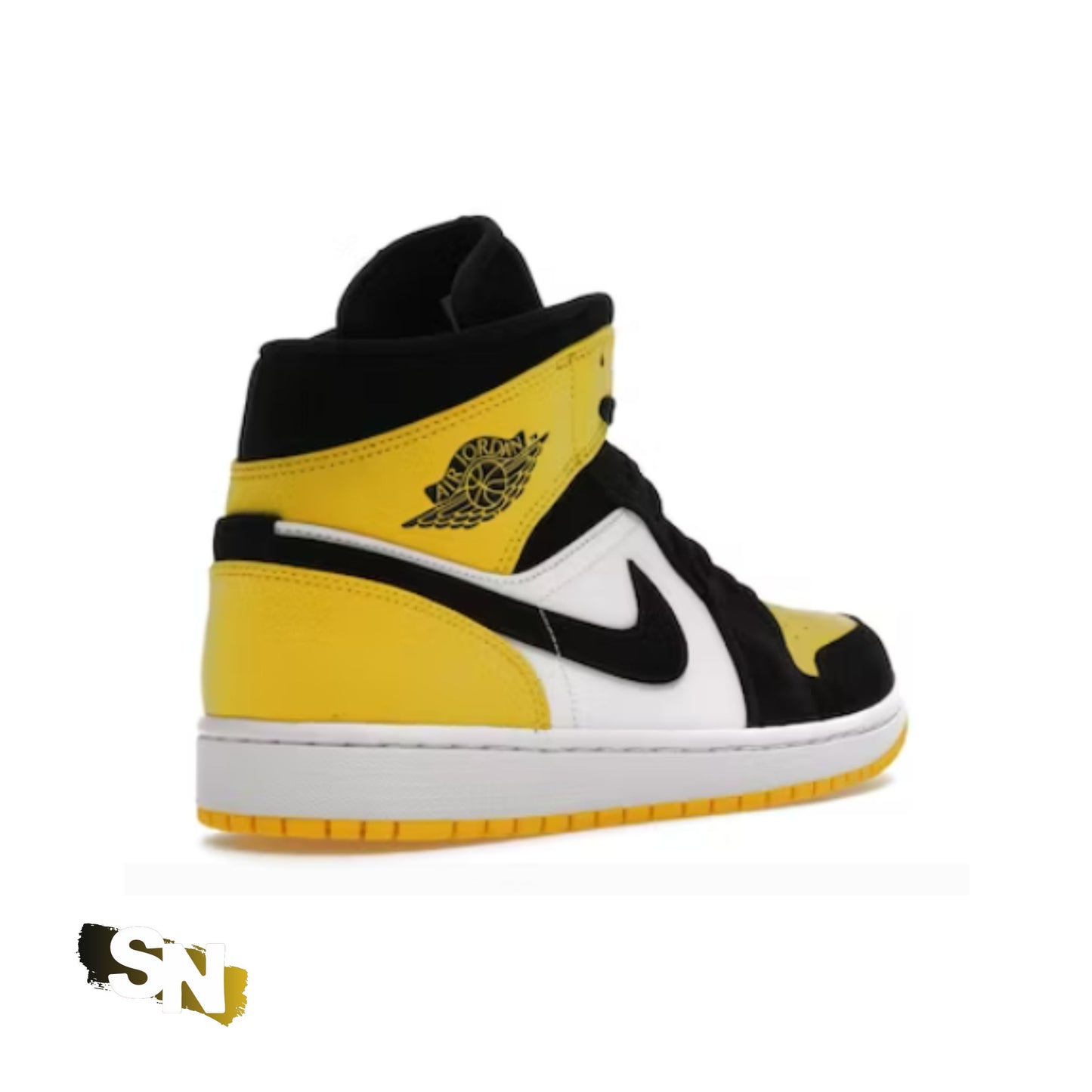 Custom Nike Jordan 1 Mid Yellow Toe Black | Unisex