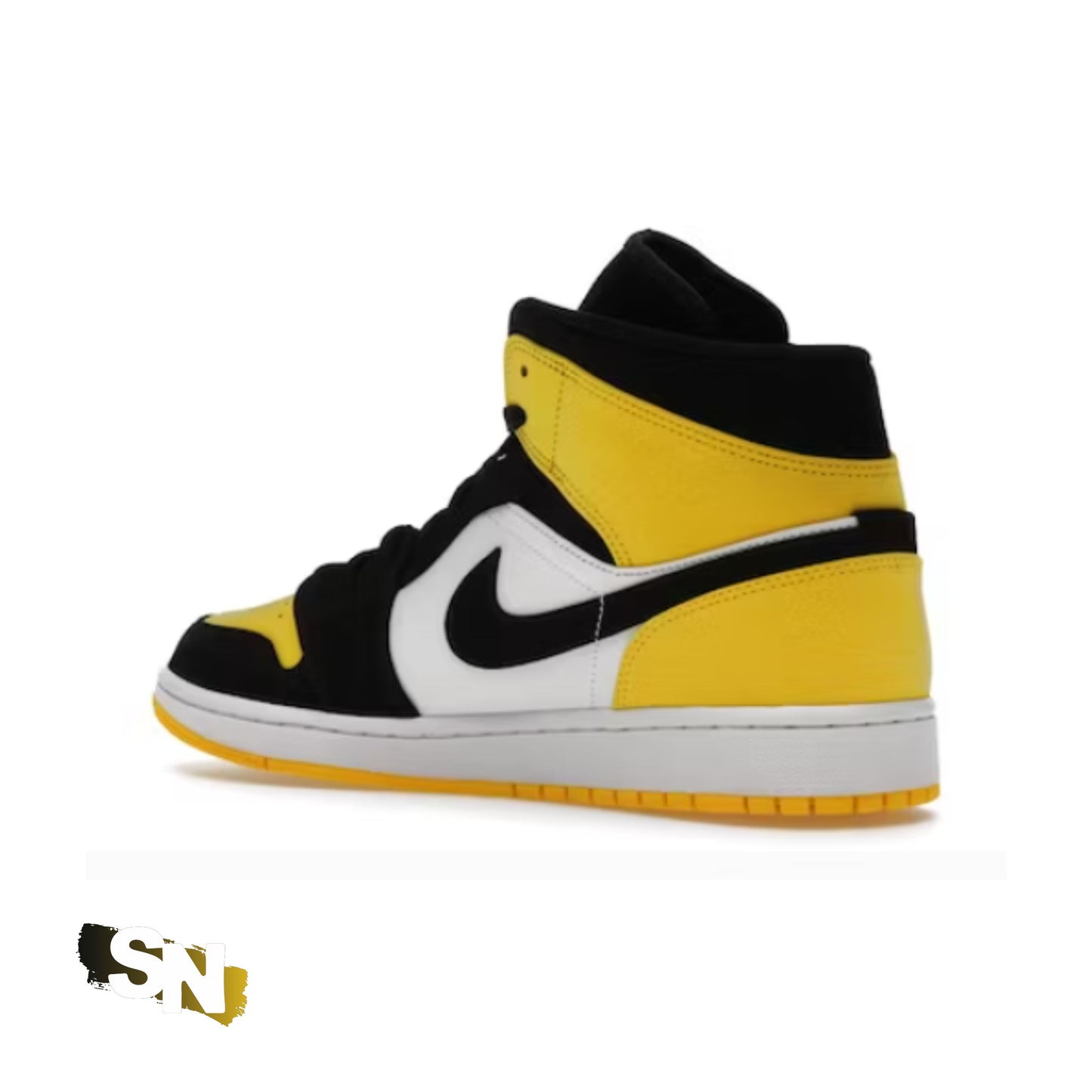 Custom Nike Jordan 1 Mid Yellow Toe Black | Unisex